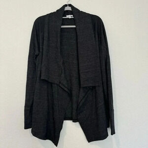 Splendid Open Waterfall Cardigan Sweater Black Medium